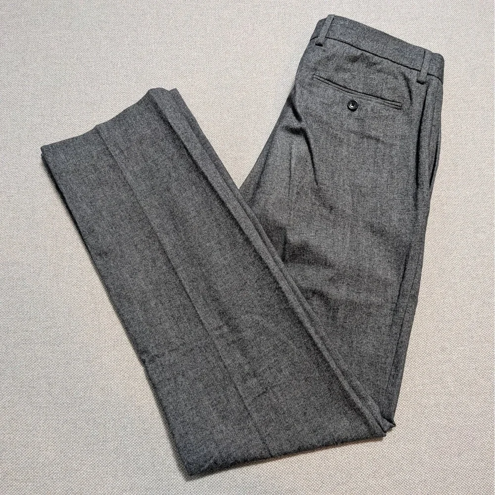 Banana Republic Men's Gray 33x34 Classic Fit Flat Front 100% Cotton Dress Pants